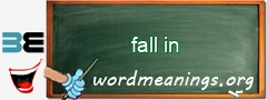 WordMeaning blackboard for fall in